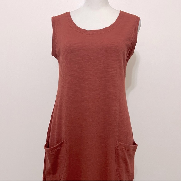 NWOT LOGO Lounge Lori Goldstein Rust Slub Knit Maxi Tank Dress - Picture 3 of 12